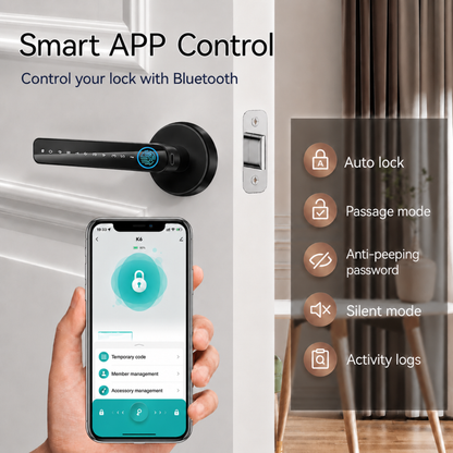 5-in-1 Smart Lock | Fingerprint, Mobile App, Passcode, IC Card & Key