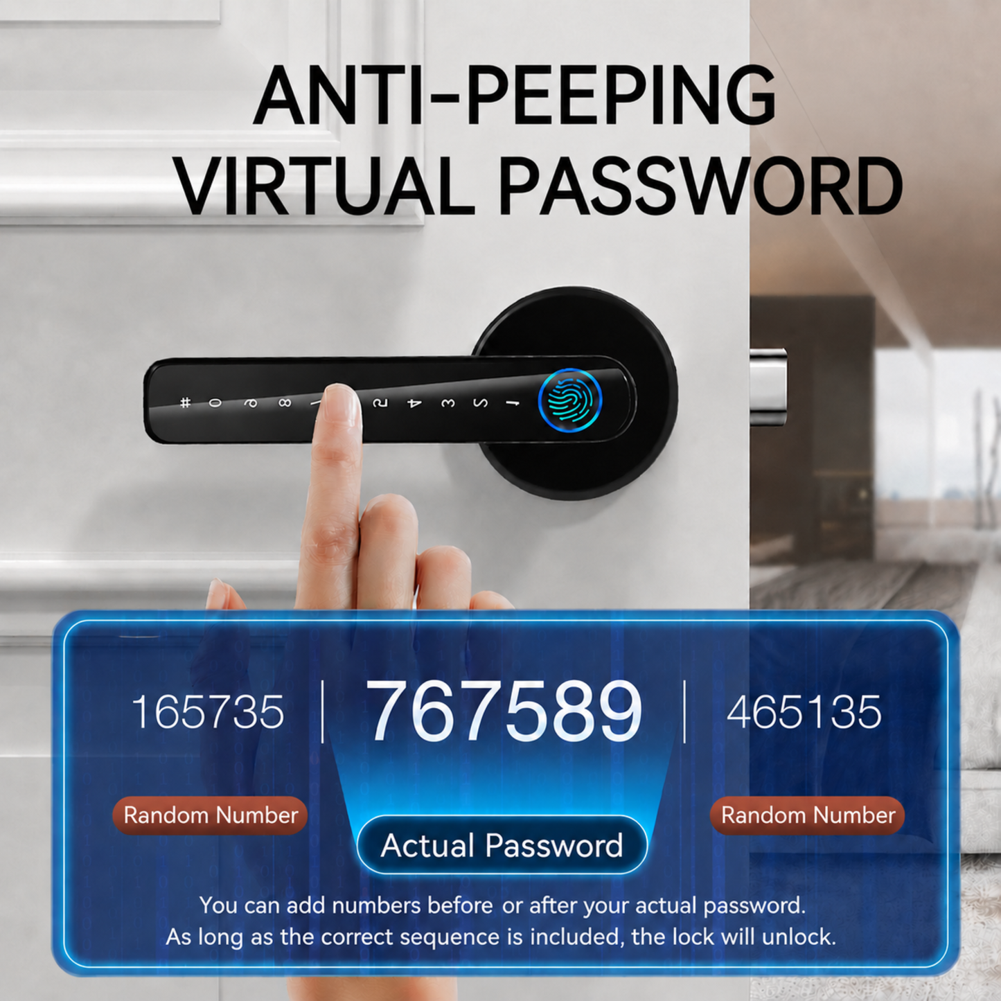 5-in-1 Smart Lock | Fingerprint, Mobile App, Passcode, IC Card & Key