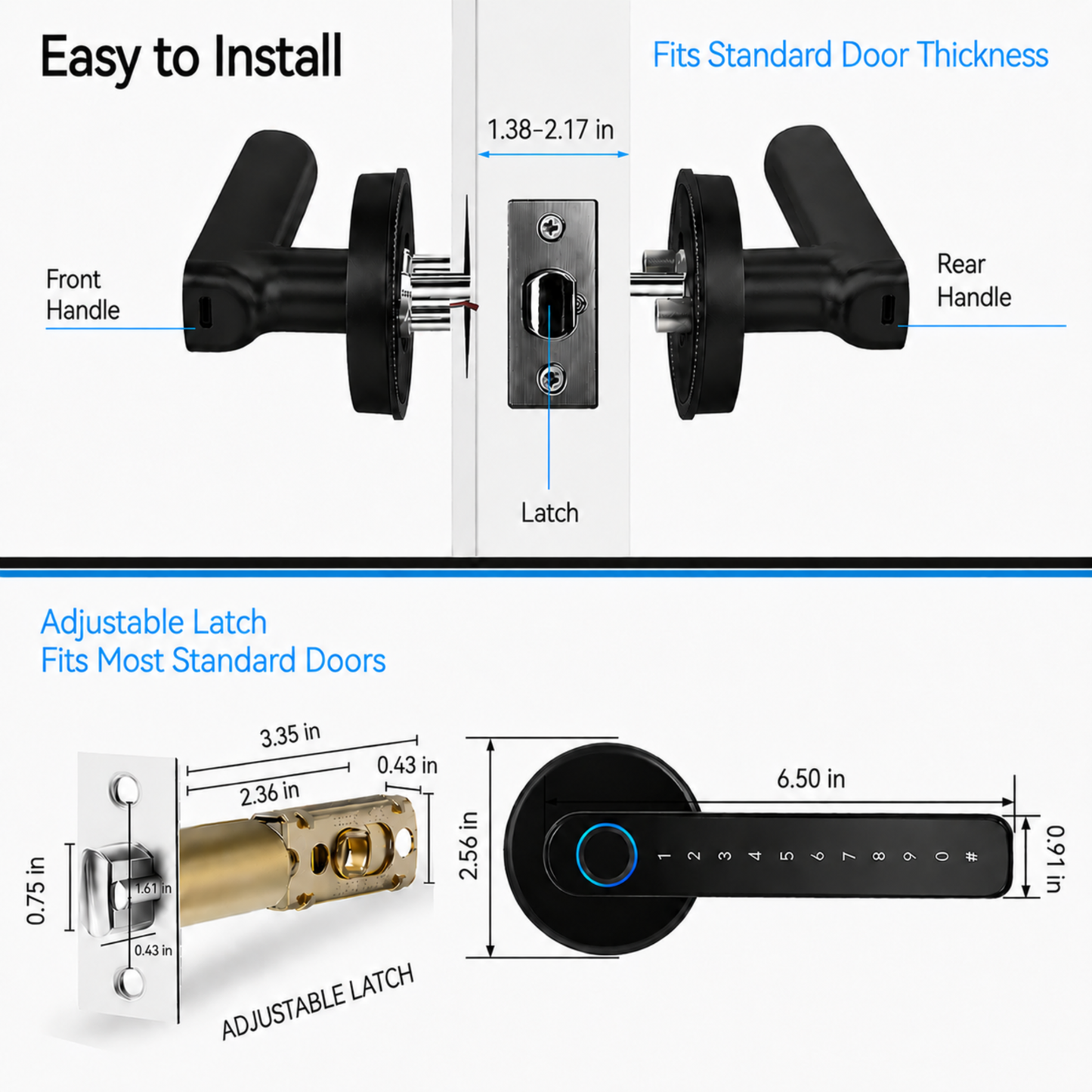5-in-1 Smart Lock | Fingerprint, Mobile App, Passcode, IC Card & Key
